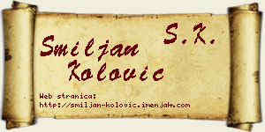 Smiljan Kolović vizit kartica